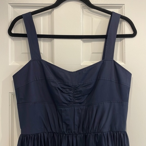 Jason Wu gathered midi navy dress - Picture 3 of 9